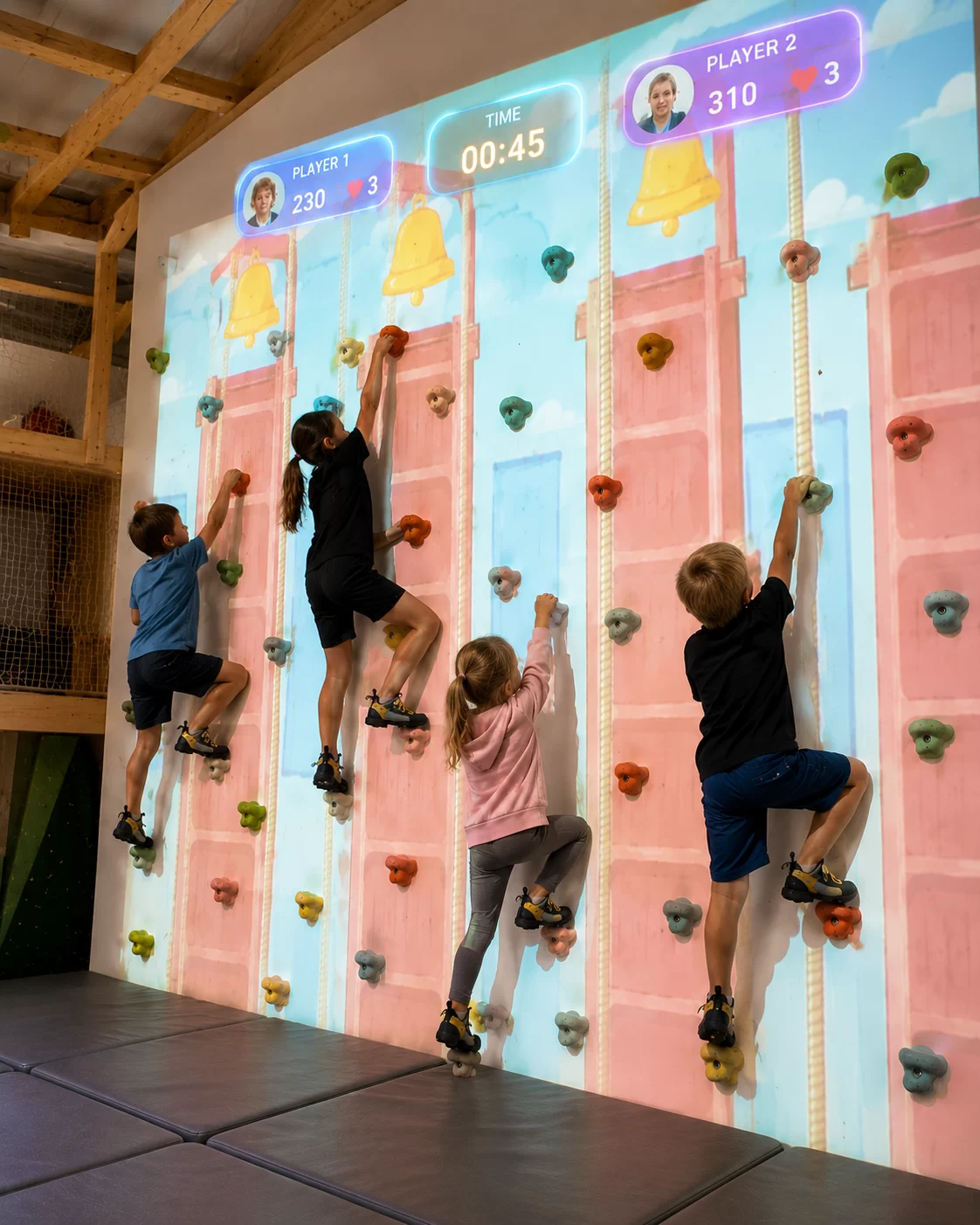 Interaktyvūs žaidimai Scala Dream laipiojimo centre Klaipėdoje