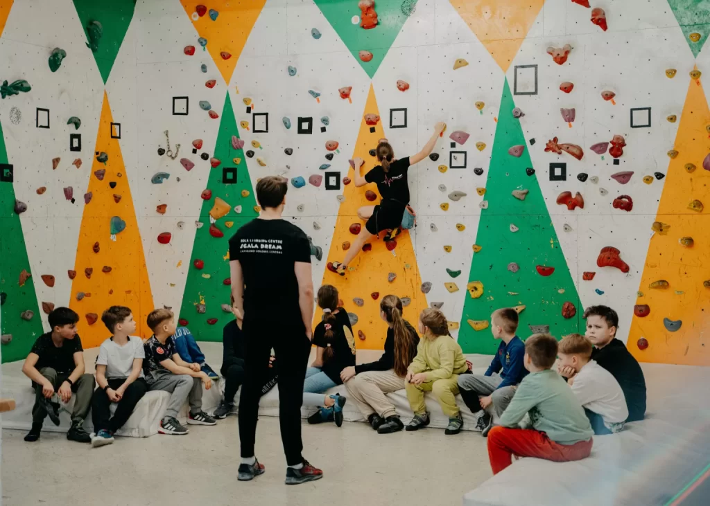 Vaikų gimtadienis Scala Dream laipiojimo centre Klaipėdoje su instruktoriumi